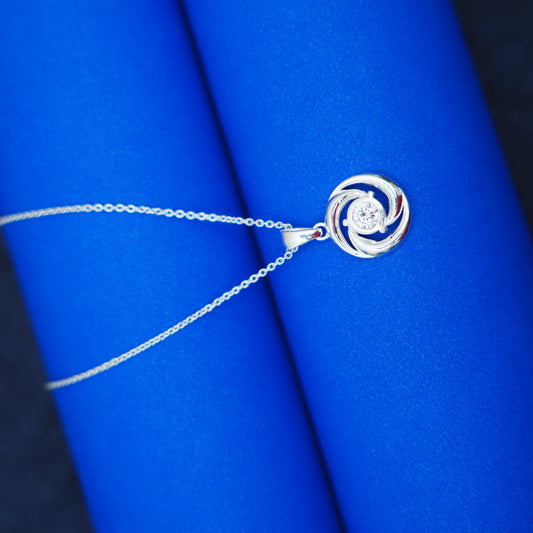 Celestial Bloom β 925 Sterling Silver Twirl Pendant Necklace