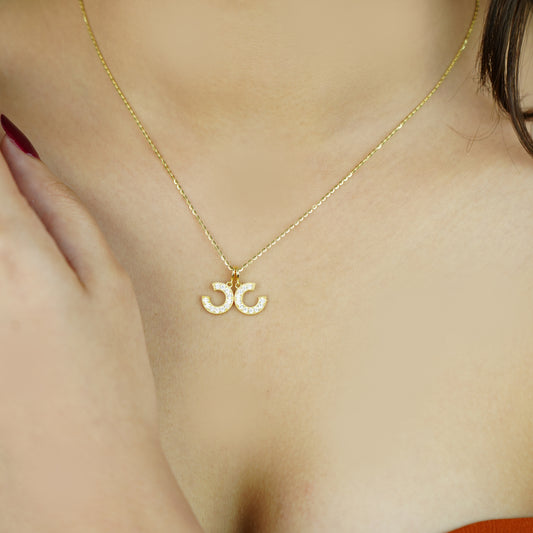 Golden Empress β Double C Initial Pendant Necklace