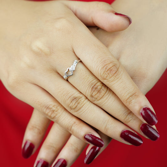 Sterling Silver Open Heart Promise Ring