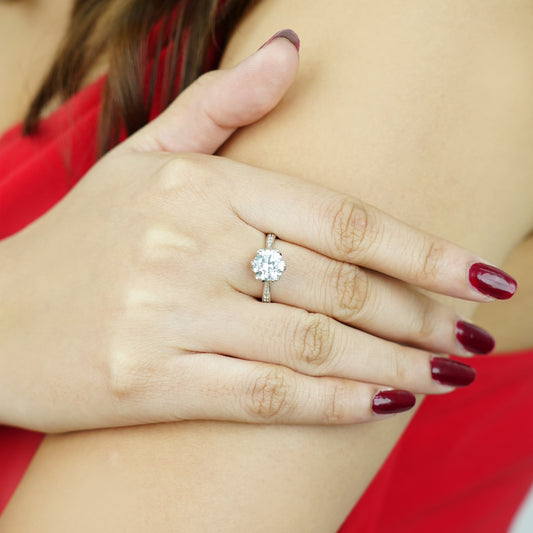 Classic Sterling Silver Solitaire Ring