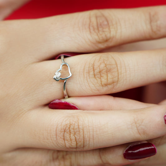 Sterling Silver Open Heart Ring