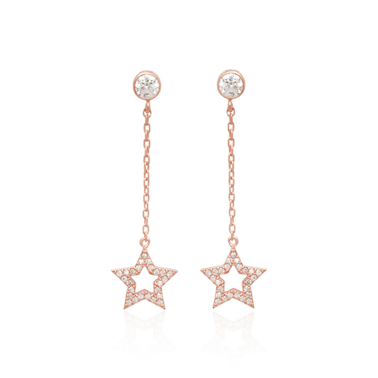 Twinkling Aura 925 Sterling Silver Star Drops