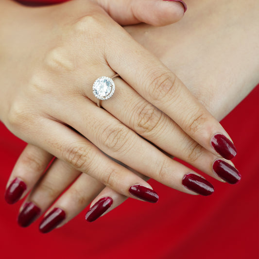 Silver Radiance Halo Ring