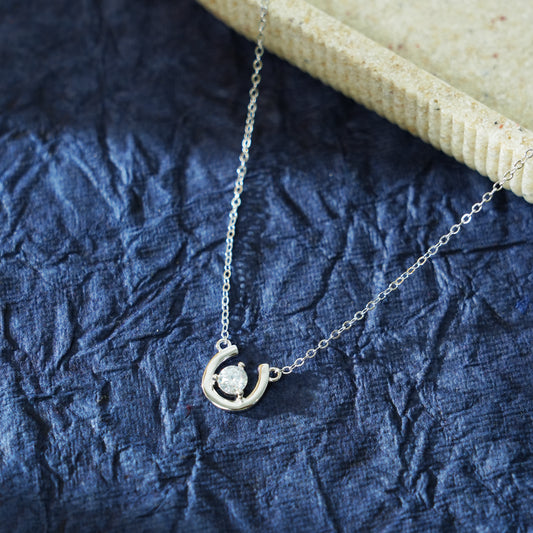 Lucky Spark β 925 Sterling Silver Horseshoe Necklace