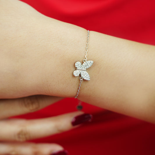 Crystal Butterfly Charm Bracelet