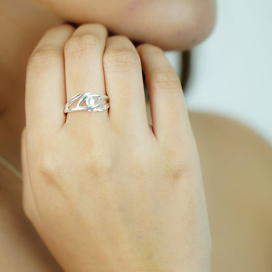 Sterling Silver Twisted Harmony Ring