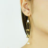 Noor Cascade” – 925 Sterling Silver Gold-Plated Chain Drop Earrings