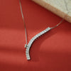 Stellar Arc – Zircon Curve Pendant Necklace