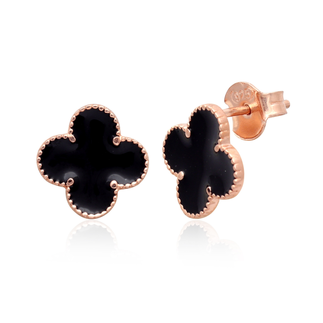 Luxe Clover Charm 925 Sterling Silver Earrings