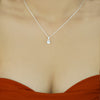 Silver Solitaire Heart Necklace with Earrings