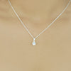 Silver Solitaire Heart Necklace with Earrings