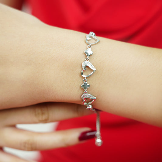 Silver Heart Harmony Bracelet