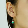Verdelle Drop” – 925 Sterling Silver Green Crystal Dangler Earrings