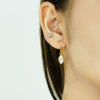 Solstice Shine” – 925 Sterling Silver Gold-Plated Marquise Earrings
