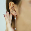 Lunara Drip” – 925 Sterling Silver Teardrop Chain Earrings