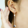 Celestia Drop” – 925 Sterling Silver Blue Dangler Earrings