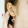 Serene Heart” – 925 Sterling Silver Open Heart Drop Earrings