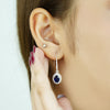 Midnight Royale” – 925 Sterling Silver Sapphire Drop Earrings
