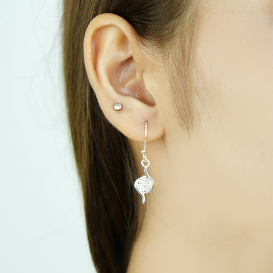 Elvina Twistβ β 925 Sterling Silver Curved Drop Earrings