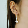 Twilight Stars” – 925 Sterling Silver Double Star Earrings