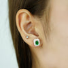 Emeralda Luxe” – 925 Sterling Silver Green Stud Earrings