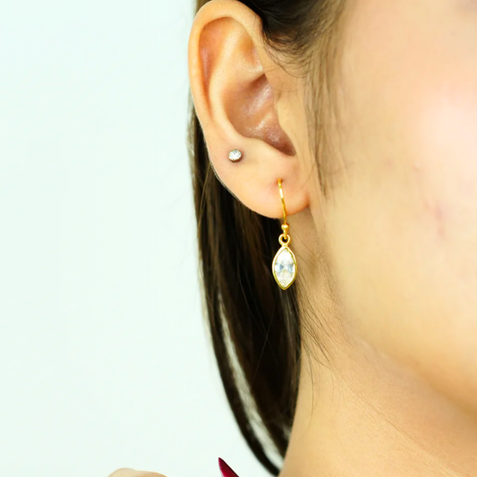 Twin Sparkle Gold Layered Pendant Necklace with Earrings