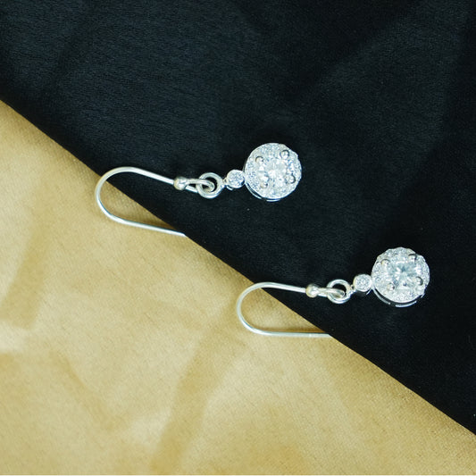 Nova Gleam” – 925 Sterling Silver Crystal Dangler Earrings