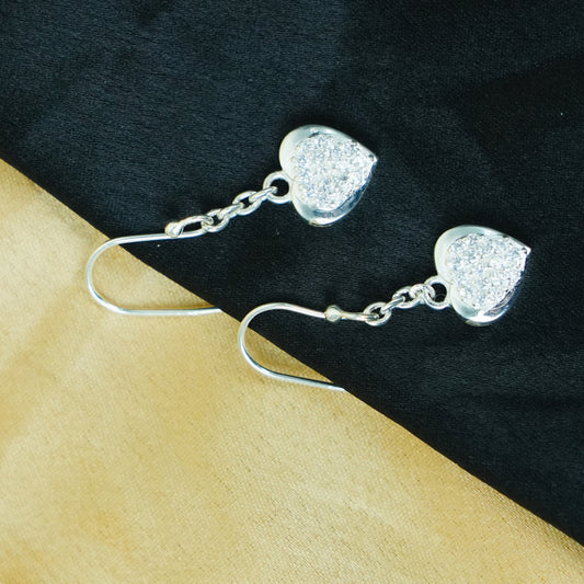 Amora Dangle” – 925 Sterling Silver Heart Earrings