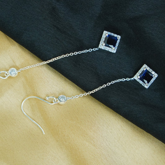Celestia Drop” – 925 Sterling Silver Blue Dangler Earrings