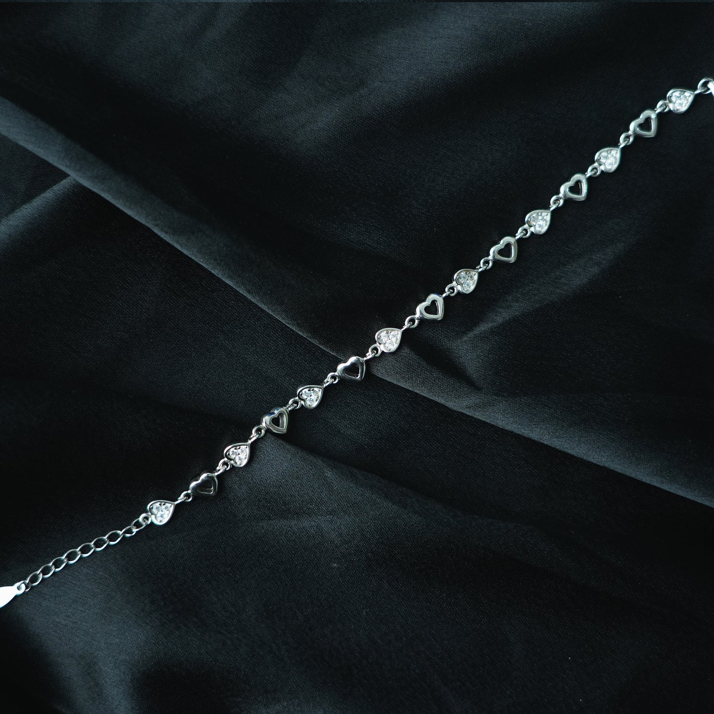 Silver Heart Chain Bracelet