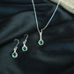 Emerald Glow Sterling Silver Necklace