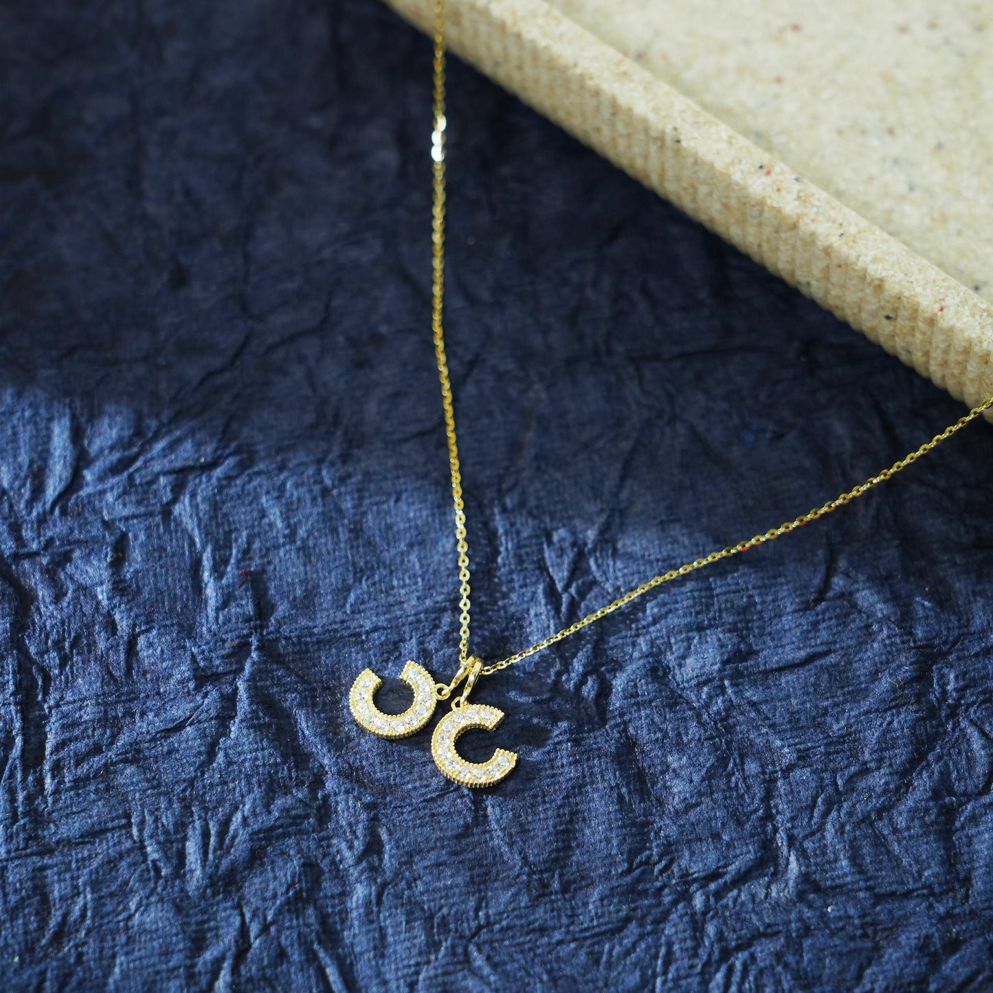 Golden Empress – Double C Initial Pendant Necklace
