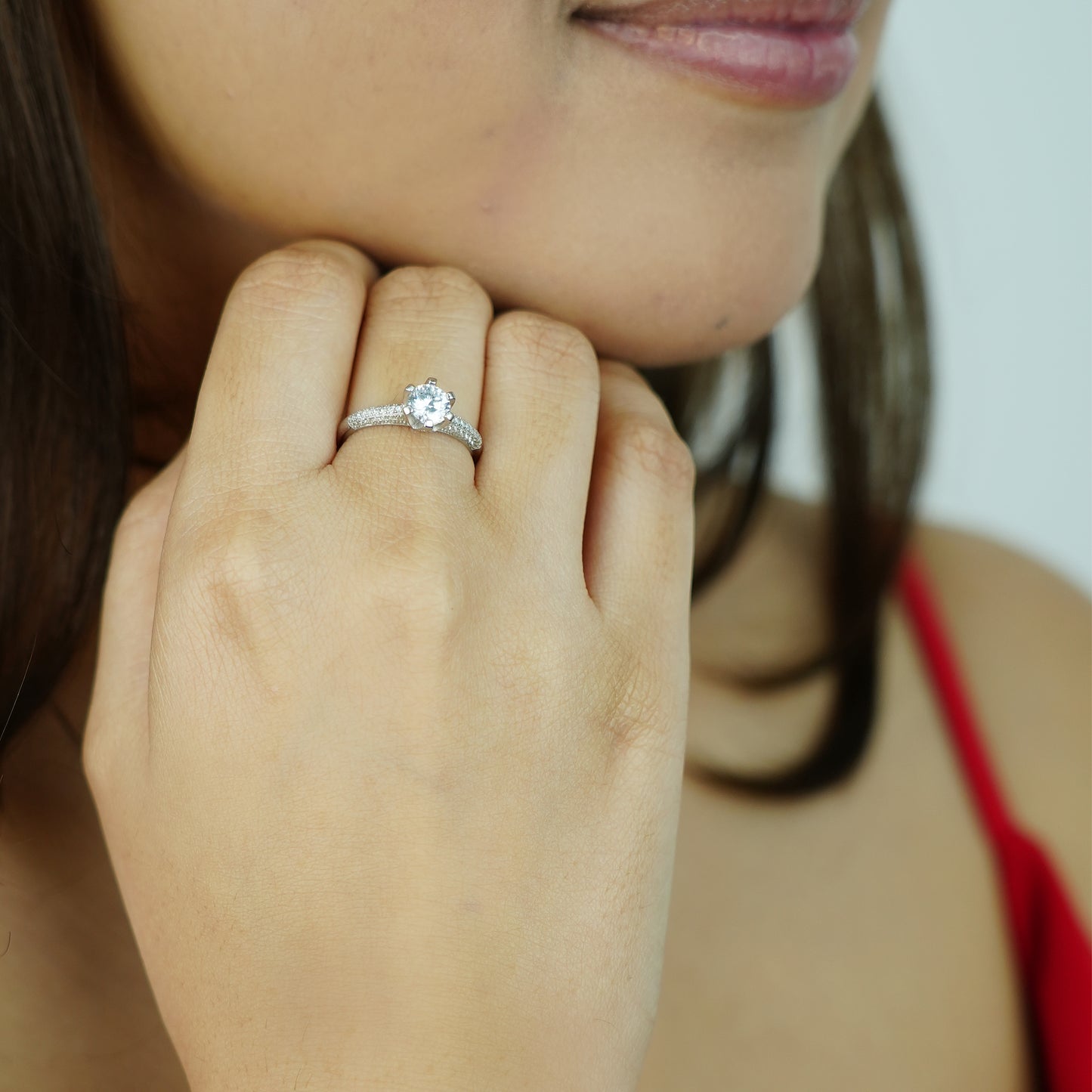 Sterling Silver Classic Solitaire Engagement Ring