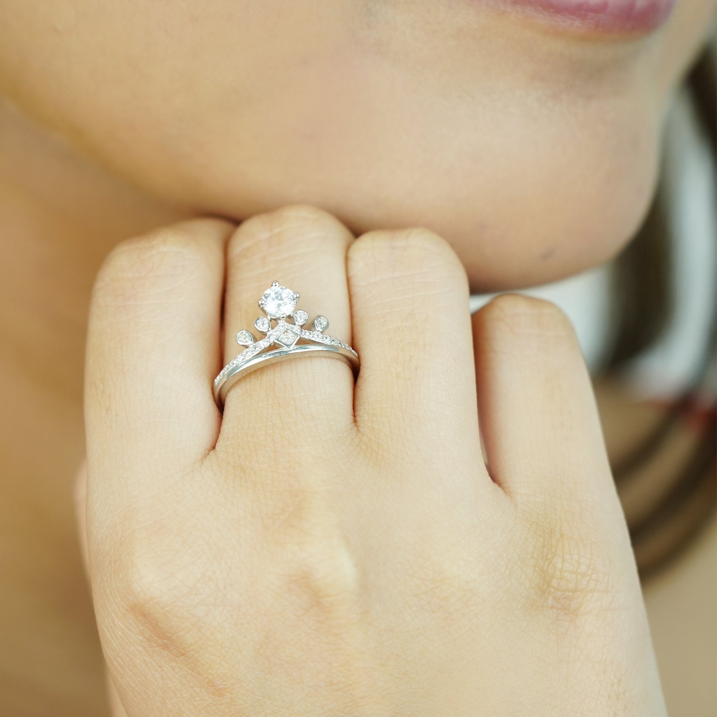 Sterling Silver Crown Princess Ring