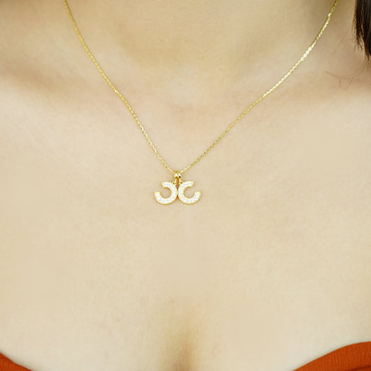 Golden Empress – Double C Initial Pendant Necklace