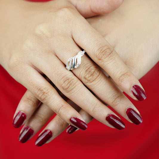 Sterling Silver Twisted Leaf Ring