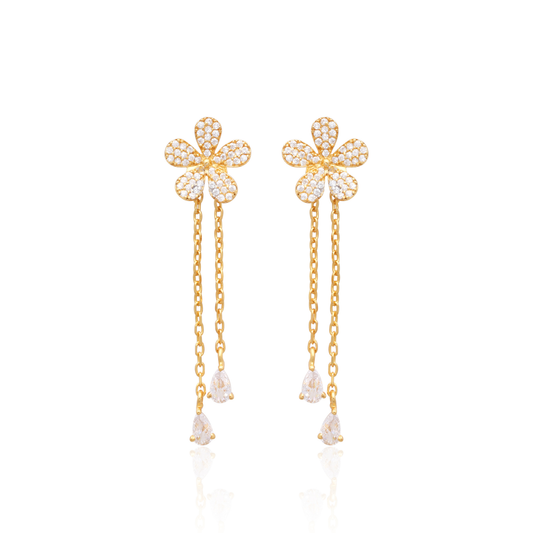 Daisy Luxe 925 Sterling Silver Dangle Earrings