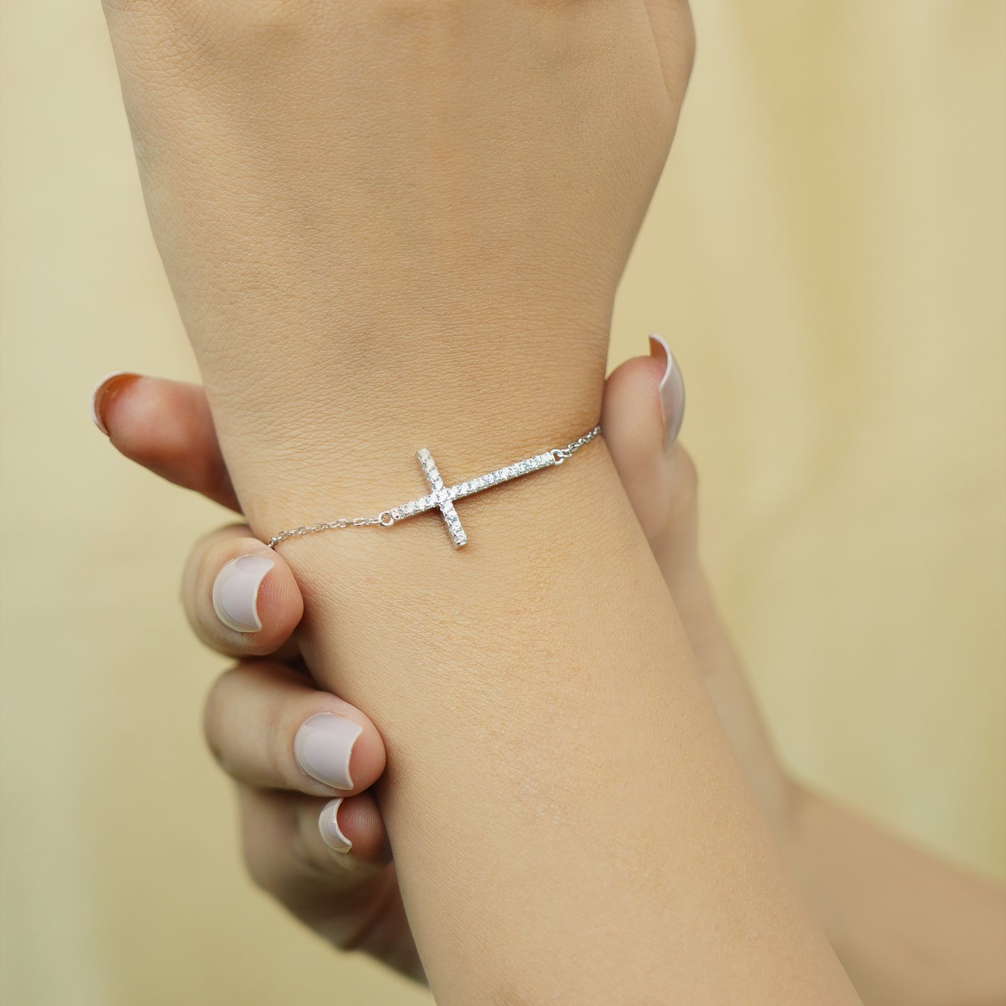Divine Sparkle Cross Bracelet