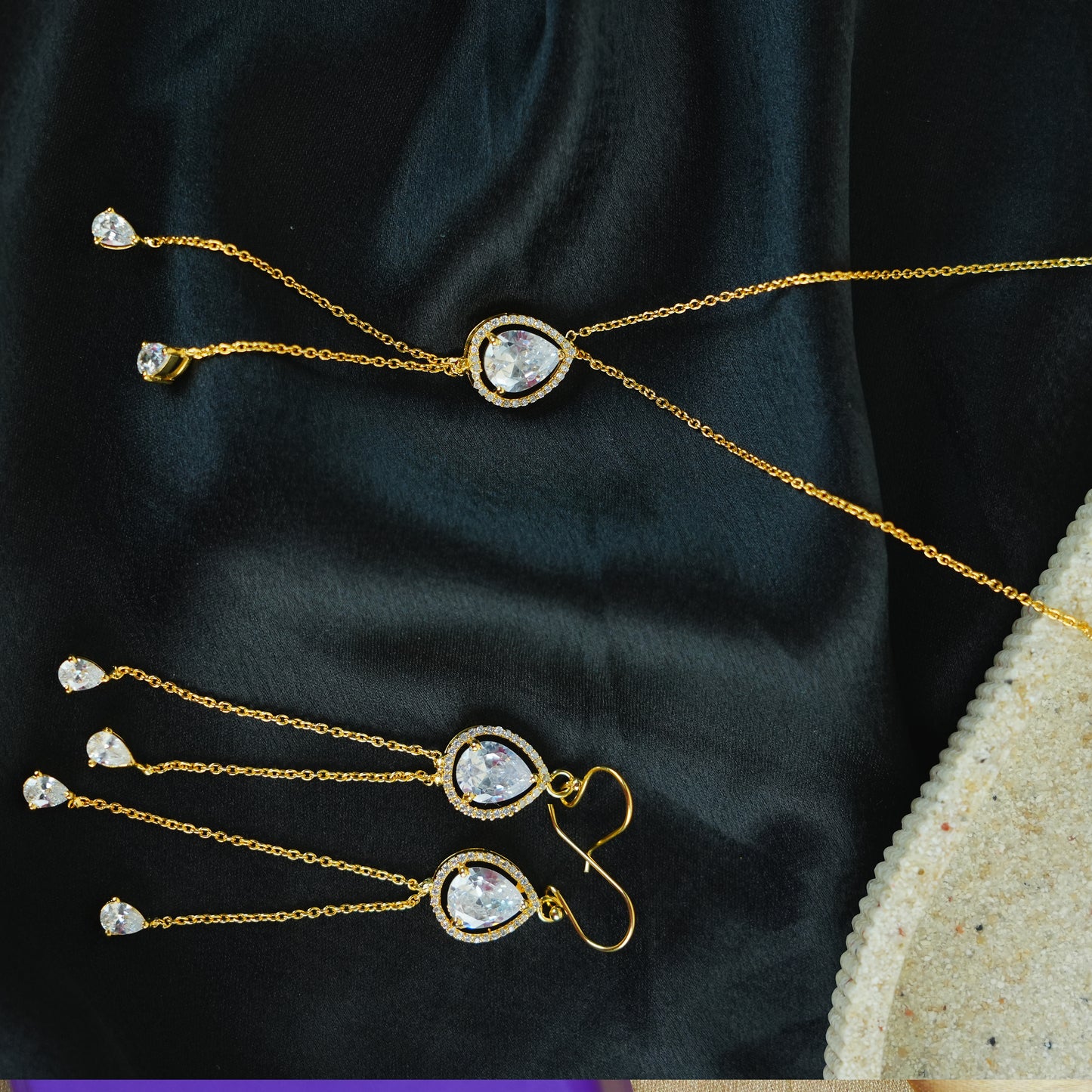 Sterling Silver Teardrop Tassel Necklace