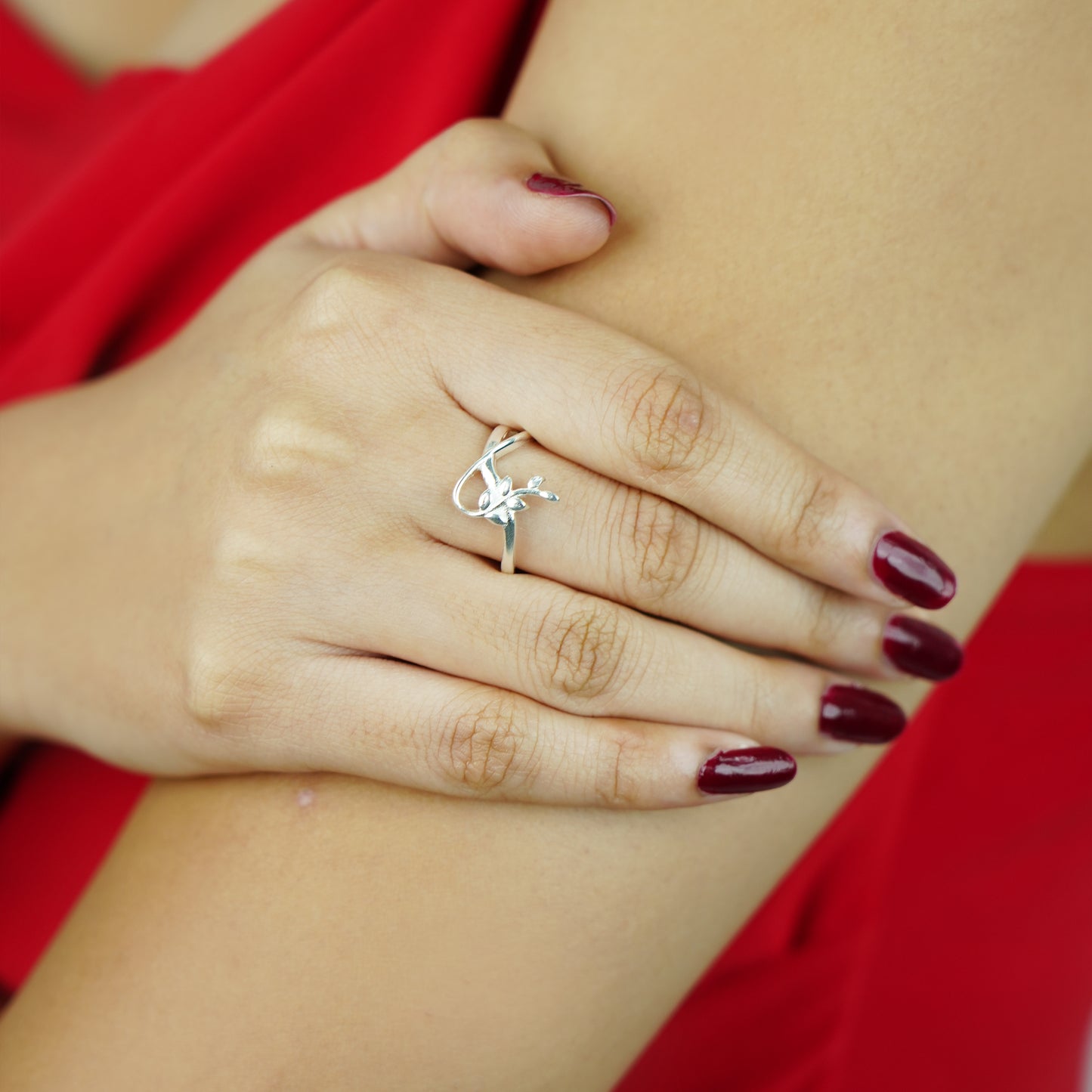 Olive Leaf Silver Ring