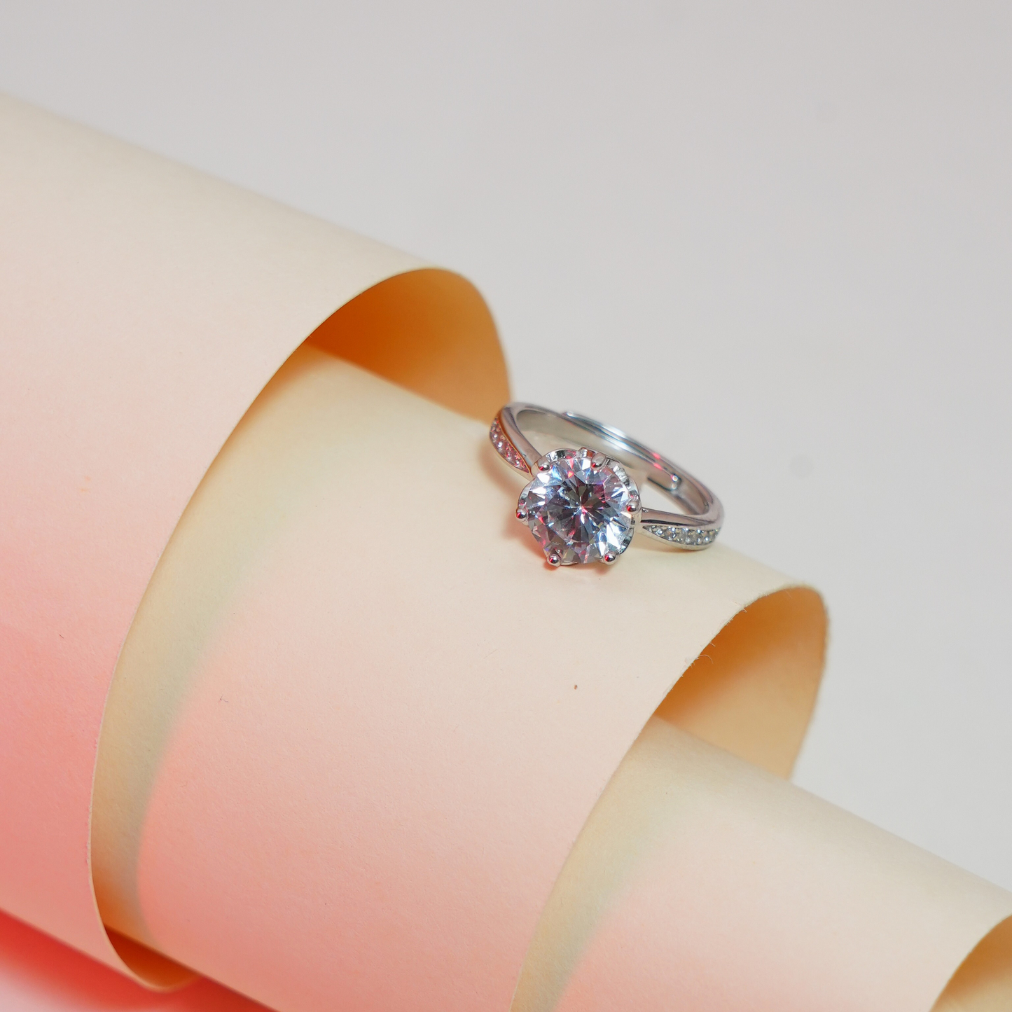 Silver Radiance Halo Ring