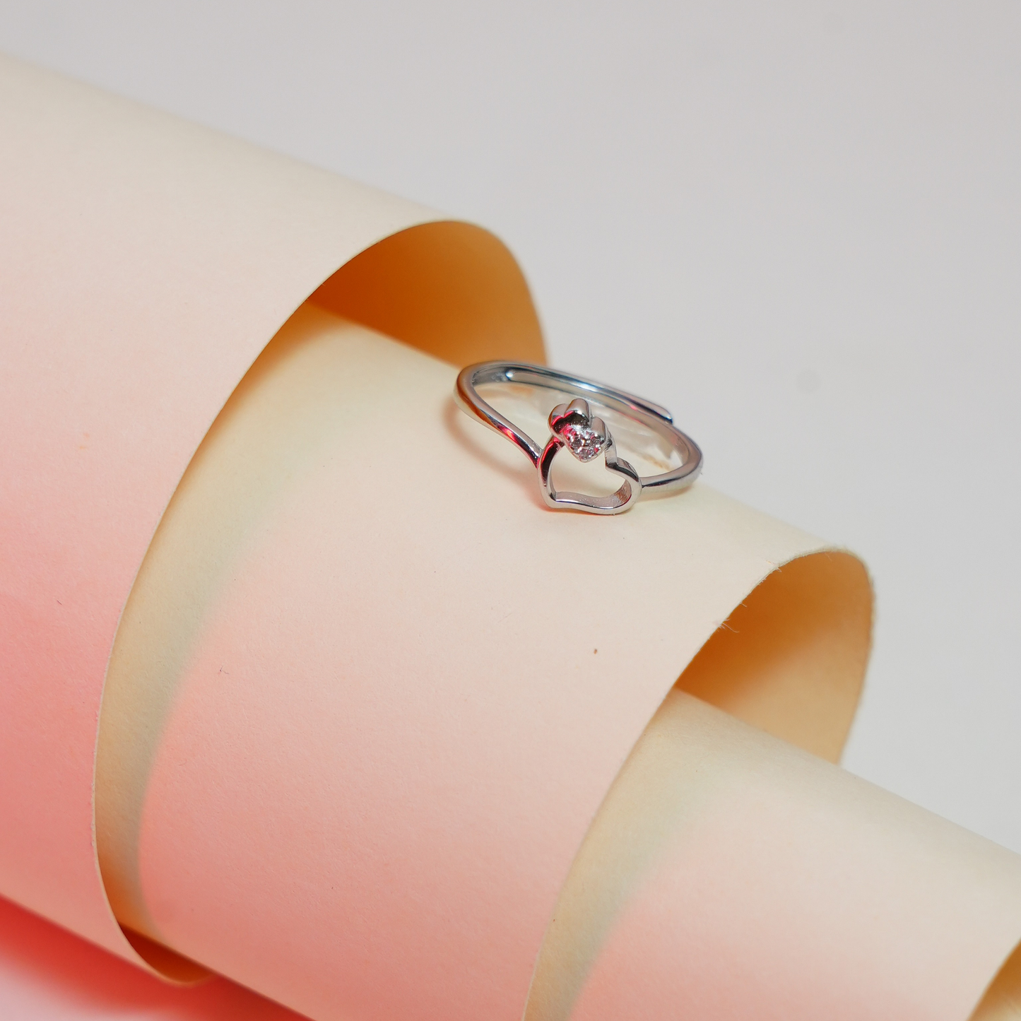 Sterling Silver Open Heart Ring
