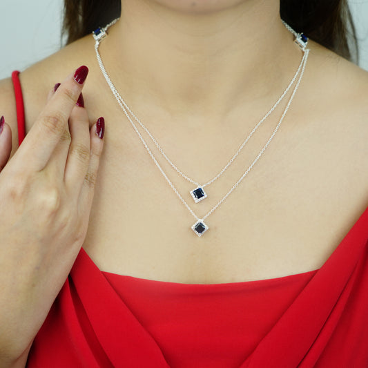 Silver Noir Layered Necklace