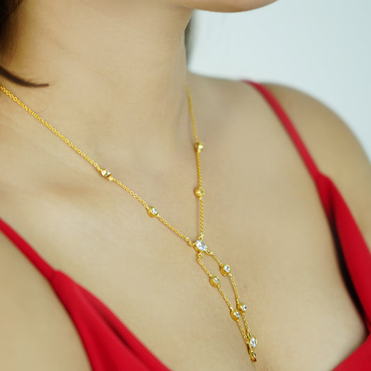 Golden plates Radiance Layered Silver Necklace