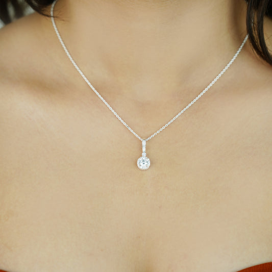Silver Solitaire Pendant Necklace