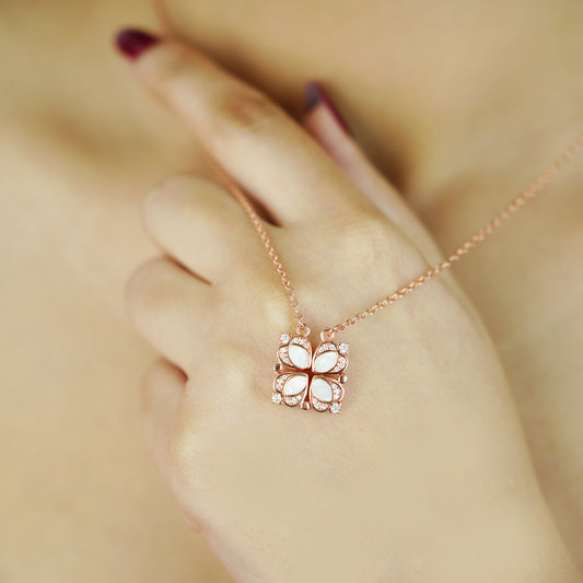 Blush Bloom – Rose Gold Floral Elegance Necklace