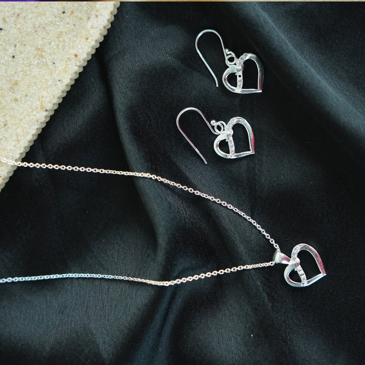 Sterling Silver Open Heart Necklace
