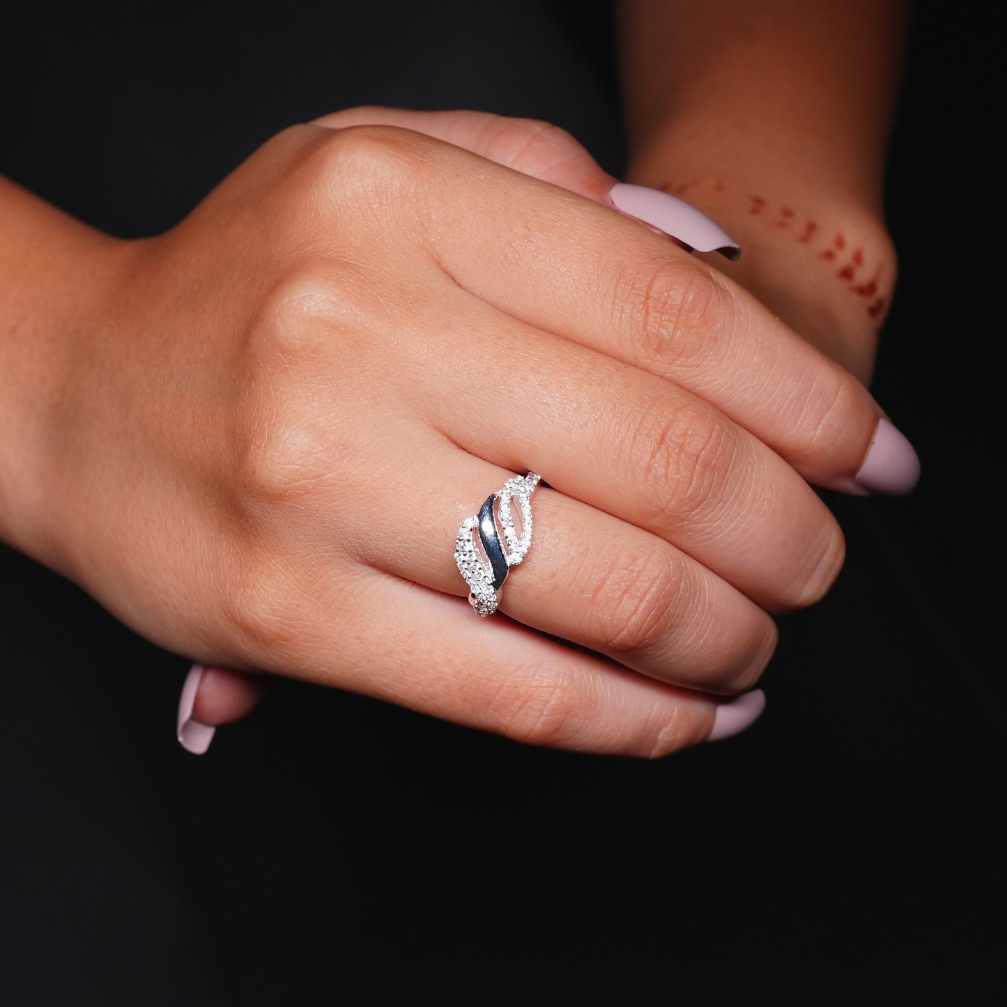 Sterling Silver Twisted Leaf Ring