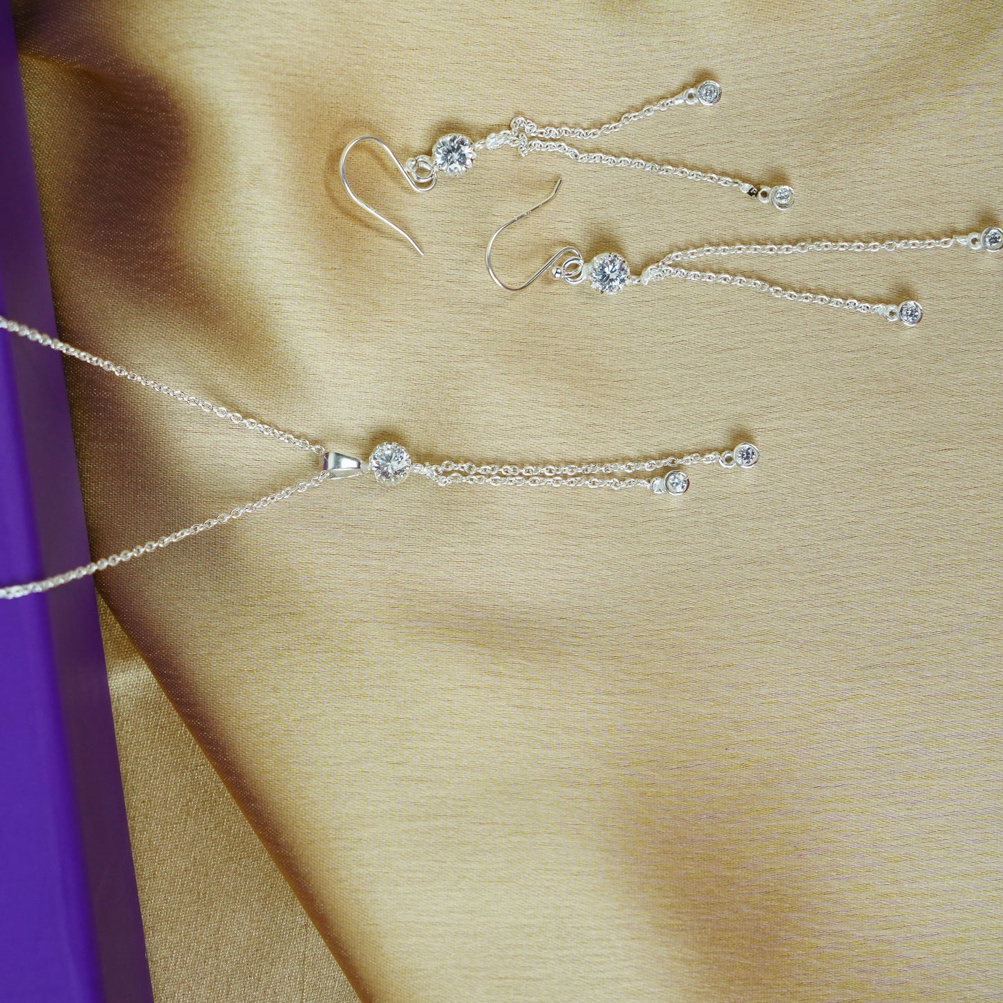 Sterling Silver Sparkle Tassel Necklace