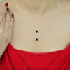 Midnight Square Sterling Silver Necklace